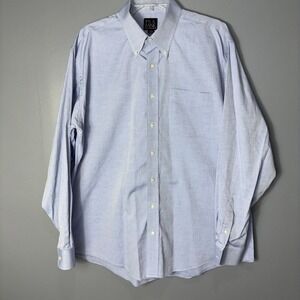 JoS. A. Bank Executive Collection Blue Pinpoint Cotton Button Down Shirt 17-36